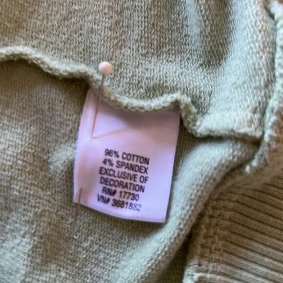 Prospirit Green Knit Jacket with Embroidered Flower Woman Size Medium Athletic - Picture 12 of 13